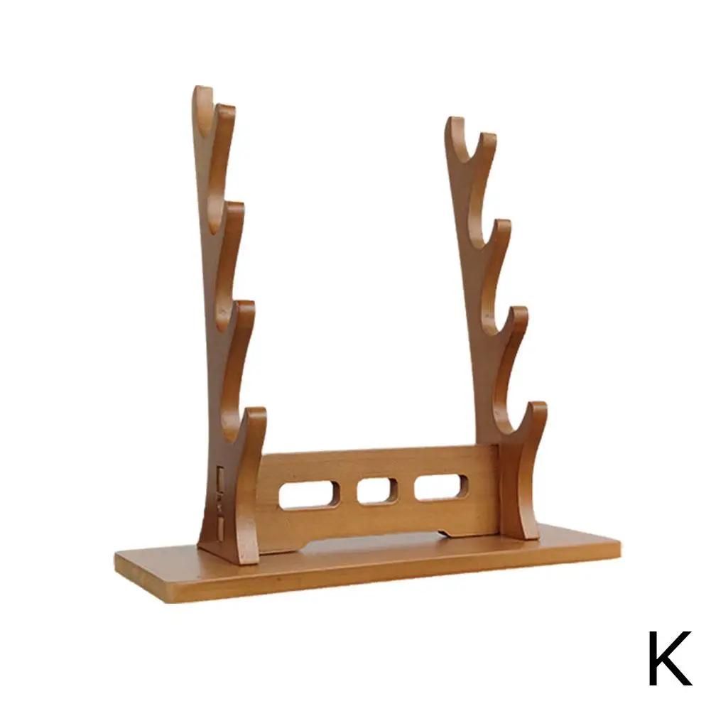 Деревянная подставка Полка для хранения Катаны Подставка Держатель Самурайская стойка Декорация Настоящий размер Органайзер для демонстрации мечей Японская комната Ka M0B3