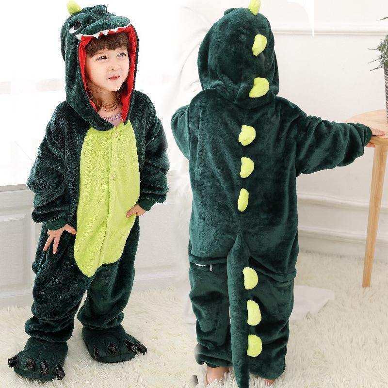 Kids Boys Girls Dinosaur Pajamas Sleepwear Nightwear Animal Cosplay Costume Childern