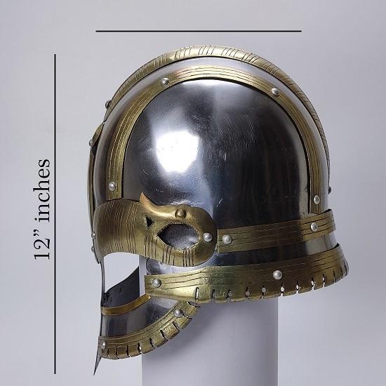 Vendal Mendulsaa Sca Larp , Viking Helmet, Medieval Templar Knight Crusader Armor, Viking Lerp Warrior Helmet, Steel  Brass Helmet