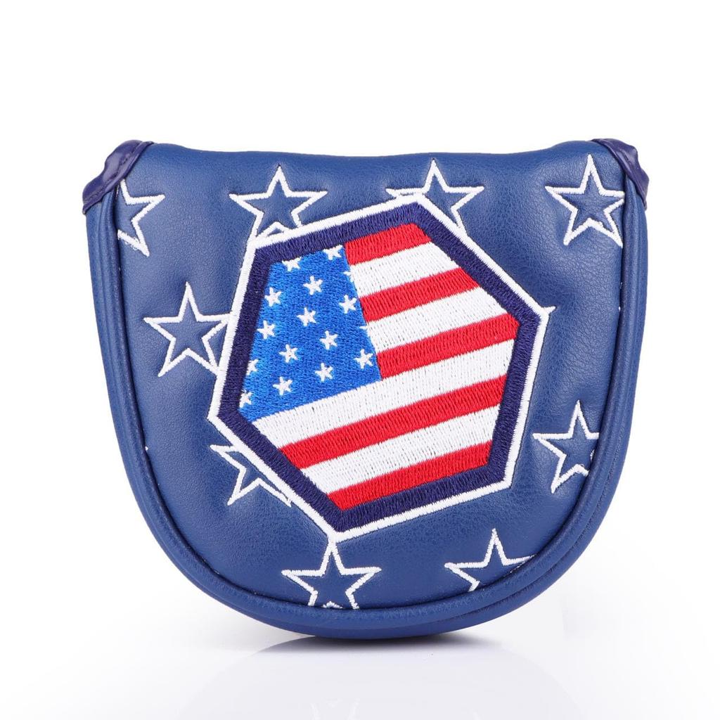 Крышка паттера, совместимая с мячом Odyssey 2 для молотка магнитного типа, совместимая с мячом Scotty Cameron Odyssey для кегль-типа Usa Star Blue