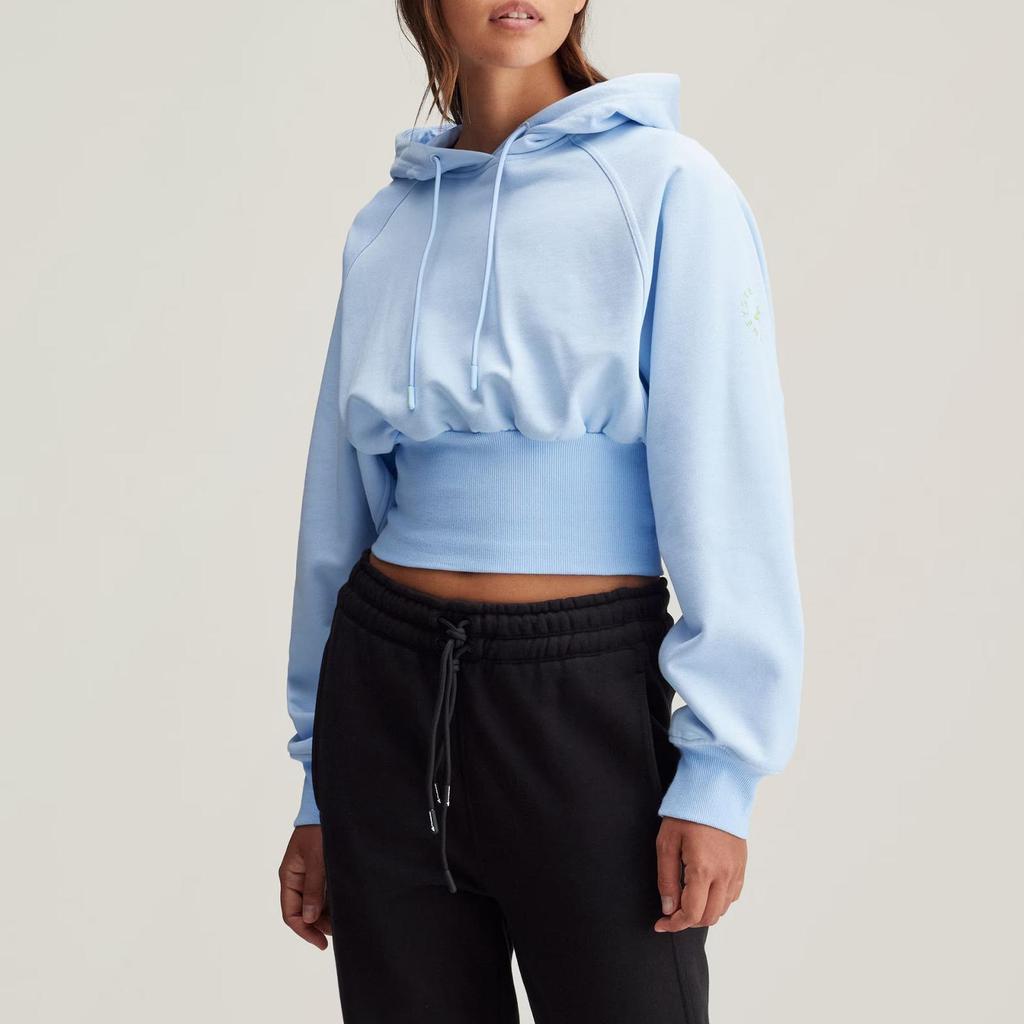 adidas Укороченная толстовка однотонная удобная свободная короткая толстовка женские толстовки ярко-синяя IW6317