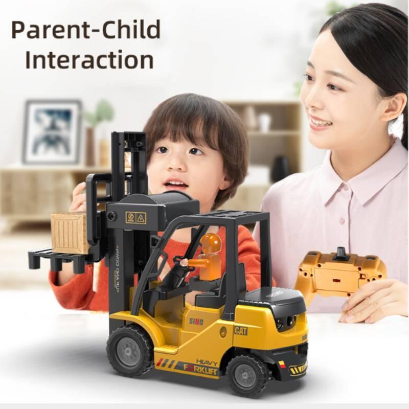 Remote Control Alloy Fork Lift Truck Crane Toy Lift Spray Simulated Sound Design