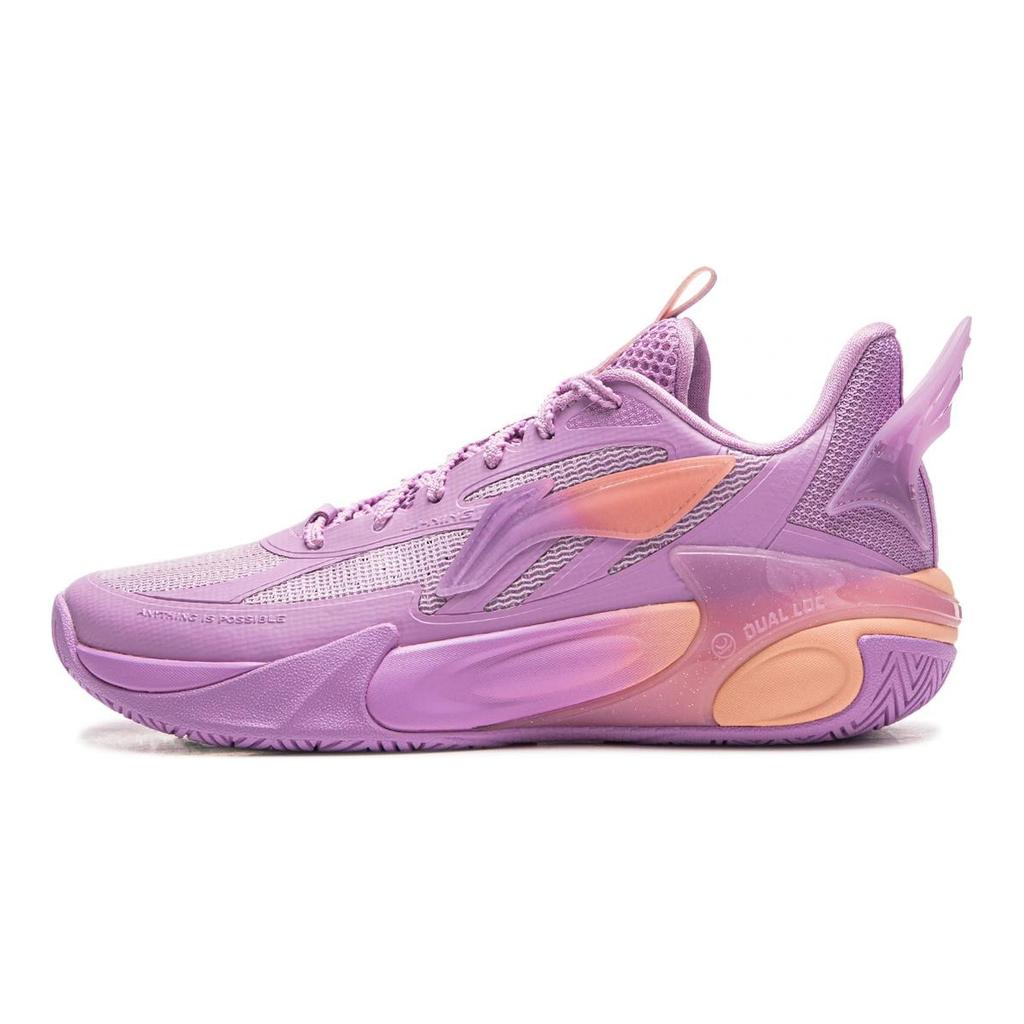Li Ning Детские баскетбольные кроссовки Wind Shadow 2.0 Простые Модные Универсальные Классические Баскетбольные кроссовки Детские баскетбольные кроссовки Жасминово-пурпурные YKBV032-13