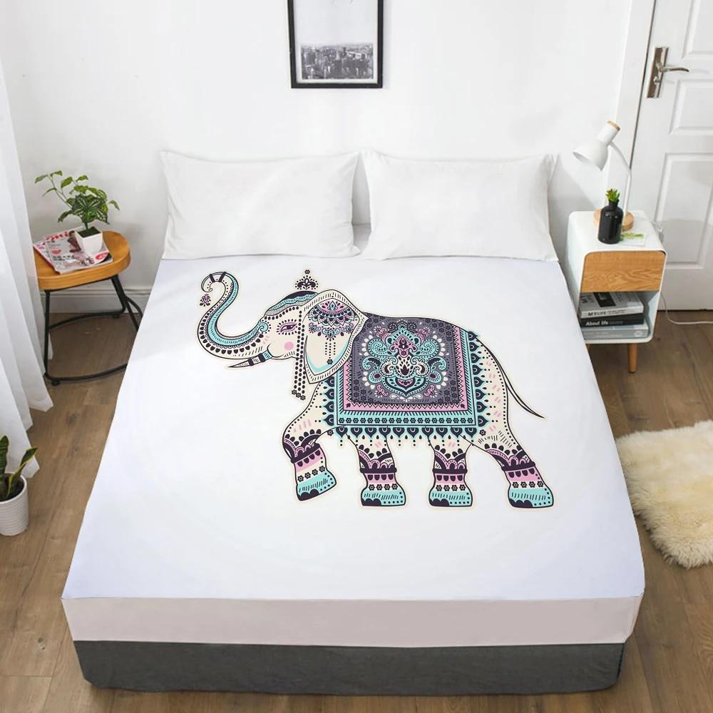 Простыни на заказ, наматрасник с резинкой, 3D простыня, постельное белье 135x200, 90x200, простыня, постельное белье, богемный слон