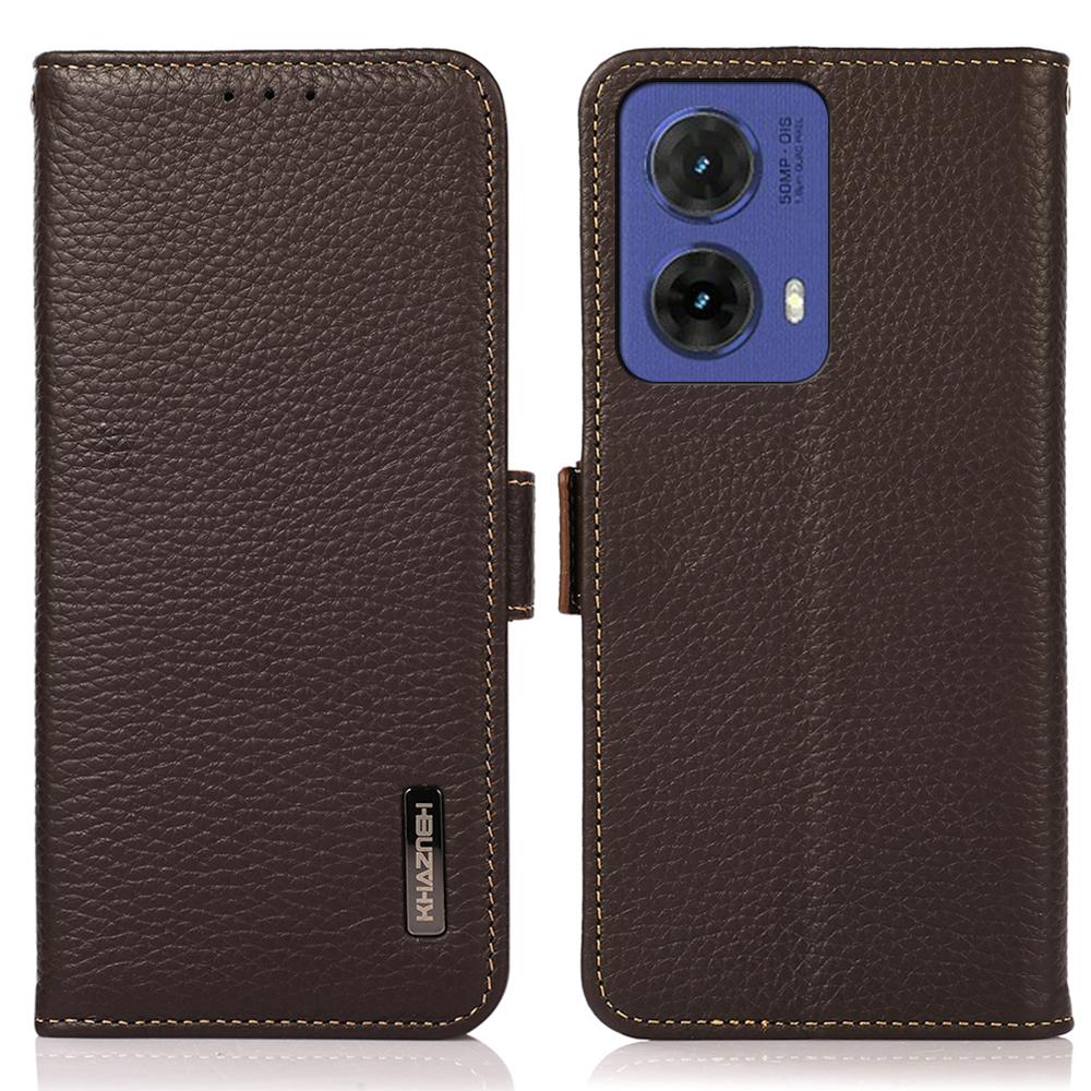 Для Motorola Moto G85 5G/S50 Neo 5G Чехол из натуральной коровьей кожи Чехол для телефона с RFID-блокировкой