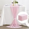 Set of 5 Chiffon Table Runner Wedding Arch Gauze Vintage Romantic Wedding Chair Sashes Birthday Party Baby Shower Ceremony Decor