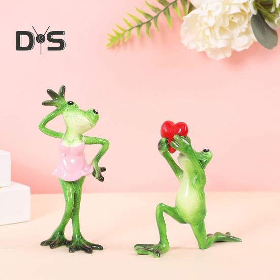 Миниатюрная статуэтка лягушки, скульптура лягушки из смолы, забавная статуэтка для домашнего декора, рабочего стола, спальни, офиса, класса