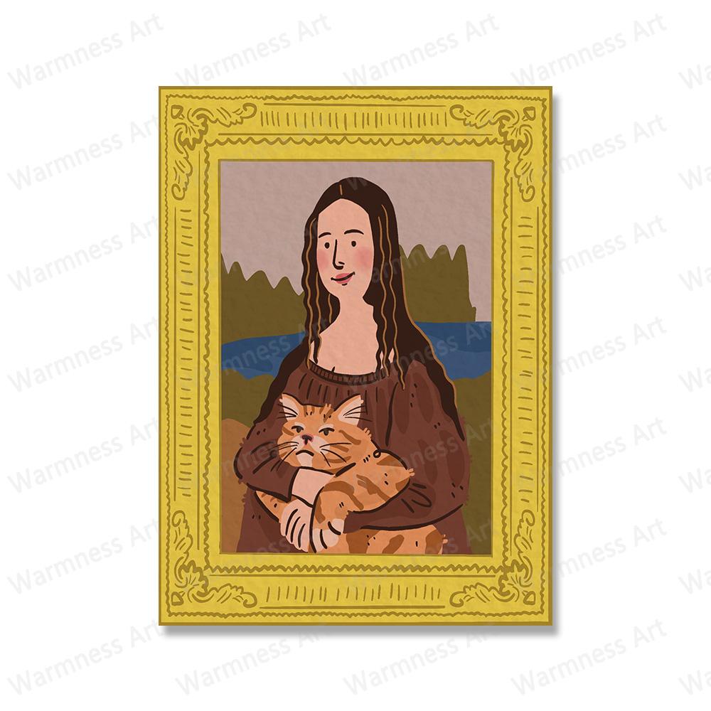 Funny World Famous Painter Mona Lisa Wall Art Canvas Painting Posters And Prints Wall Pictures For Living Room Home Decoration