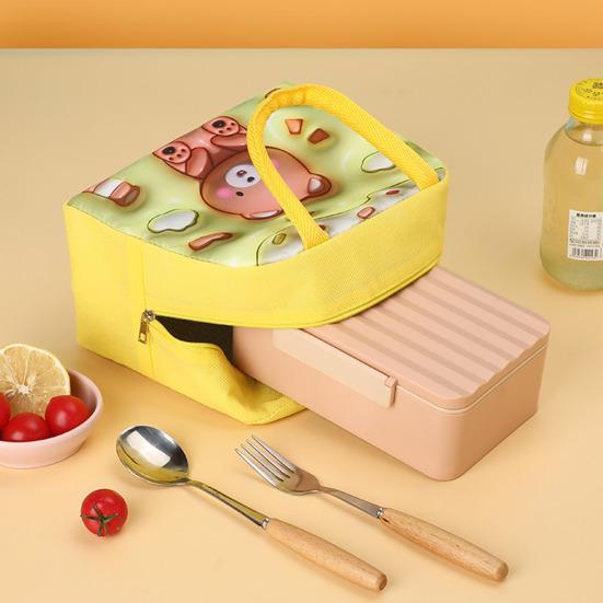 Портативная сумка для обеда с прочной ручкой, мультяшная женская и детская школьная термоизолированная коробка для завтрака, маленькая сумка-холодильник для еды