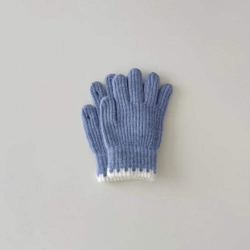 Korean Style Kids Knit Gloves Winter Warm Mittens Solid Color Gloves Soft Crochet Hand Warmers for Boys Girls Trendy Children