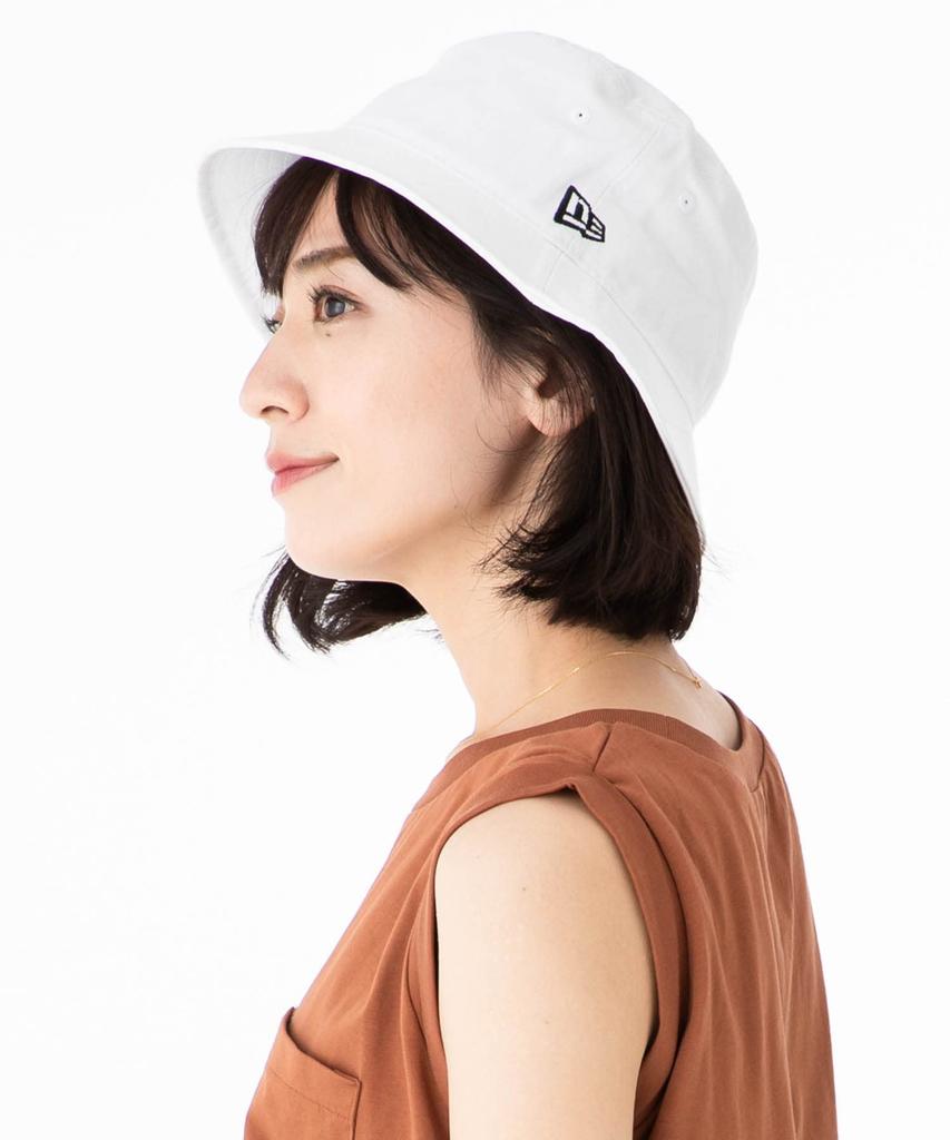 NEW ERA Bucket Hat Twill Cotton White M/L BUCKET-01 WHT BLK 25J