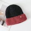 Autumn and winter color matching wool hat female winter couple cold-proof knitted hat versatile thermal ear protection hat shopping cold hat