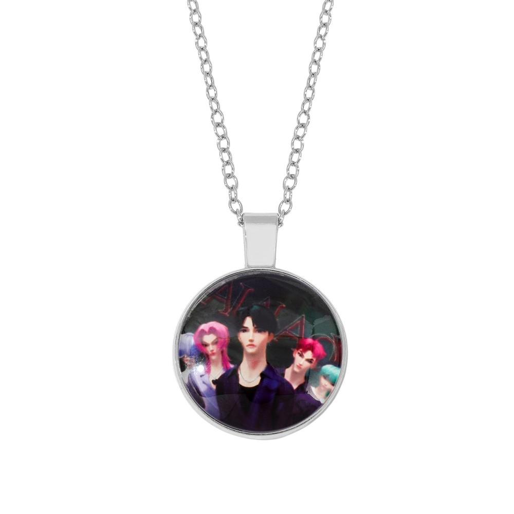 Demon Hunters Fashion Peach Heart Necklace with Colorful Heart Pendant Accessories