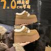 Ретро велюровые Birkenstocks на толстой подошве, женские утепленные хлопковые туфли для увеличения роста, новый сезон