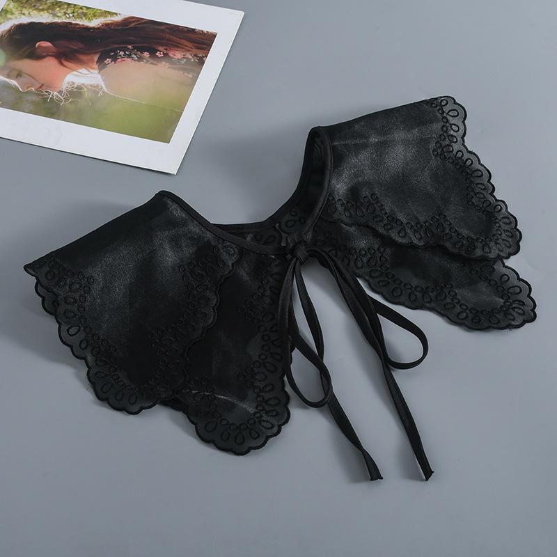 Мода 2023 года, женская, для девочек, кукла Лолита, шаль, поддельный воротник, вышитое ожерелье, лацкан, блузка, накидка на плечо, короткая накидка, поддельный воротник