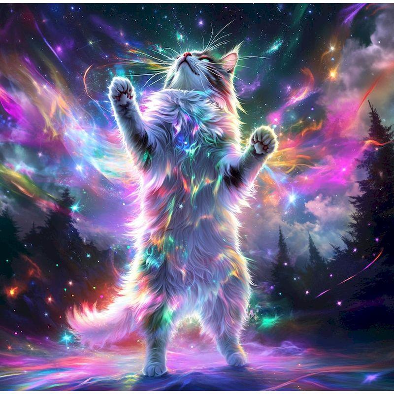 Алмазная вышивка Полный комплект Животное Алмазная картина Фэнтези Кошка Полная квадратная дрель Алмазная мозаика Декорация для стен