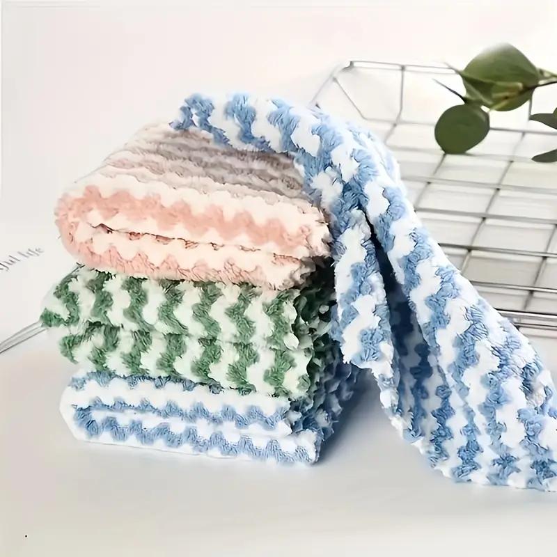 1/5 Pcs Kitchen Cleaning Rag Dish Washing Cloth Scouring Pad Dry and Wet Kitchen Cleaning Towels KTY