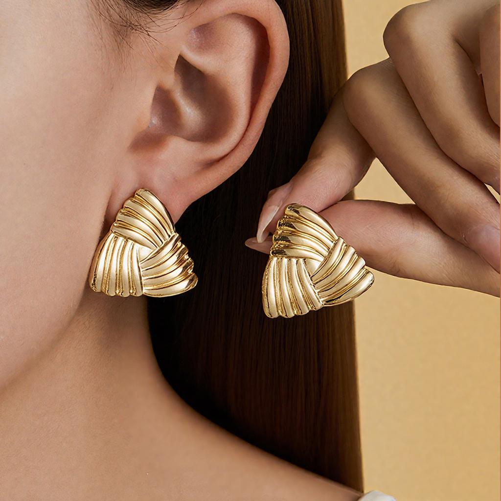 Stainless Steel Geometric Earrings, Fashionable, Luxury and High-end Triangle Earrings