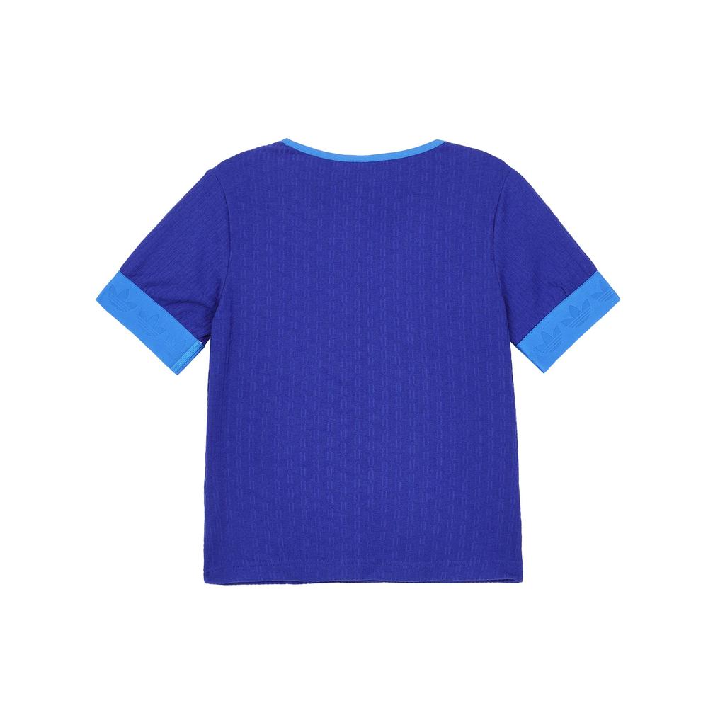 Adidas Оригинальная футболка Adicolor 70s Retro Series с вышитым логотипом и коротким рукавом, женские топы, синий IK7846