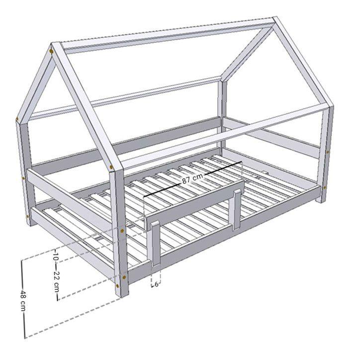 Barrière de lit enfant bois massif couleur bois naturel