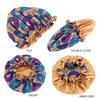 African Pattern Print Ankara Bonnet Double Layer Satin Large Turban for Women Sleep Night Hat Silk Hair Ladies Night Parties