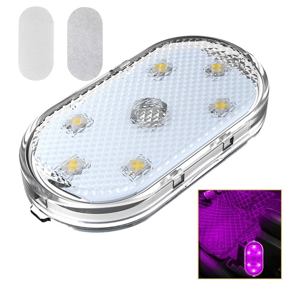 Компактный светодиодный автомобильный светильник с USB-подзарядкой, магнитной сенсорной активацией и многоцветной подсветкой