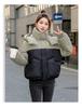 Autumn and Winter Women's Coat Hooded Short Color Matching Loose Casual Thickened Windproof Student Jacket