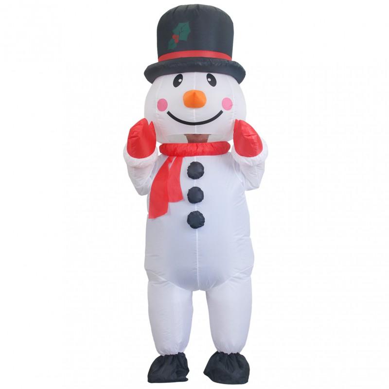 Inflatable Snowman Costume Christmas Party Performance Adult Unisex Holiday Fun Outfit