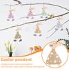 Wooden Easter Bunny Pendant 6PC