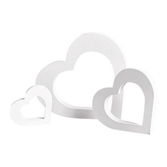 3 шт. Деревянные центральные элементы в форме сердца, Романтический знак в форме сердца на День святого Валентина для стола, камина, свадебной вечеринки, домашнего декора