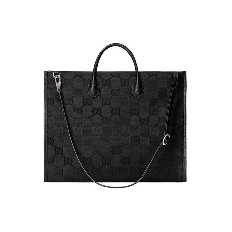 Gucci Кожаная сумка-тоут с логотипом Off The Grid Мужская сумка-тоут Черная 630353-H9HAN-1000