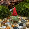 Talos Miniature Frog Figurine, Little Statue with A Party Hat, Decorative Resin Ornament for Outdoor Garden Courtyard