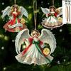 12pcs Colorful Design Christmas Tree Decor 2D Flat Girl-Shaped Pendant Sweet Xmas Decor Xmas