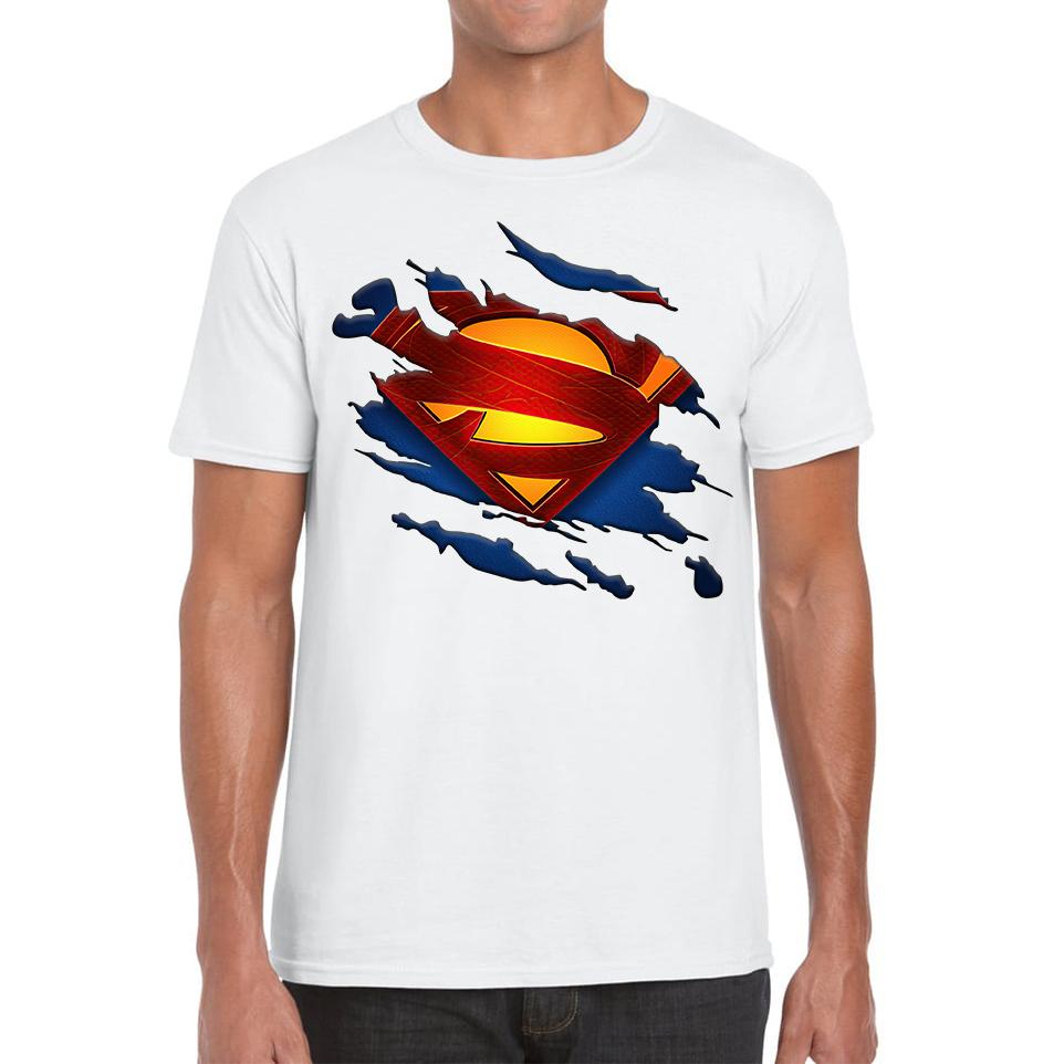 Superman Torn Effect Mens T Shirt Womens Tops Tees