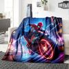Spiderman City Speed Flannel Blanket Super Soft Warm Cozy Blanket For Sofa Bed Office Travel Allseason Home Decor Gift