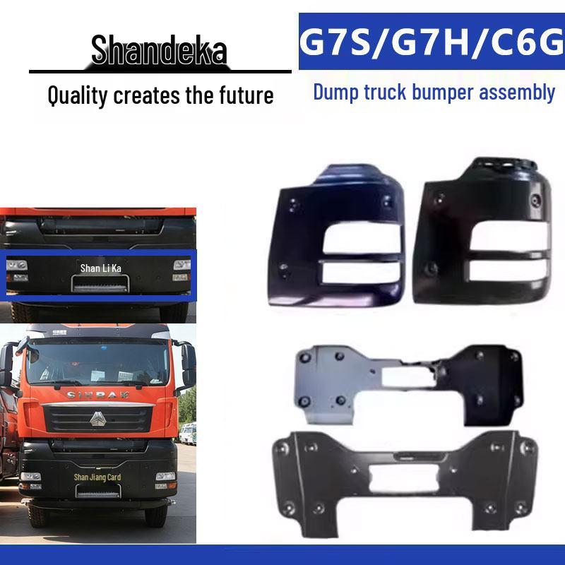 Compatible with Sandeka G7H Dump Truck: Bumper Assembly, G7S Headlight Trim, C6G Headlight Cover, C7H Headlight Corner.