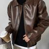 Korean Style Trendy Men's Retro PU Leather Motorcycle Jacket