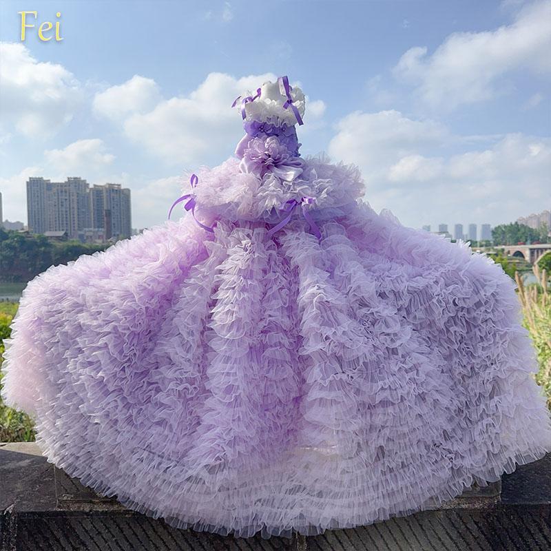 Luxury Handmade Pet Dog Princess Dress - Lace Flower Design for Small & Medium Dogs - Ideal for Halloween & Special - Pet Appare