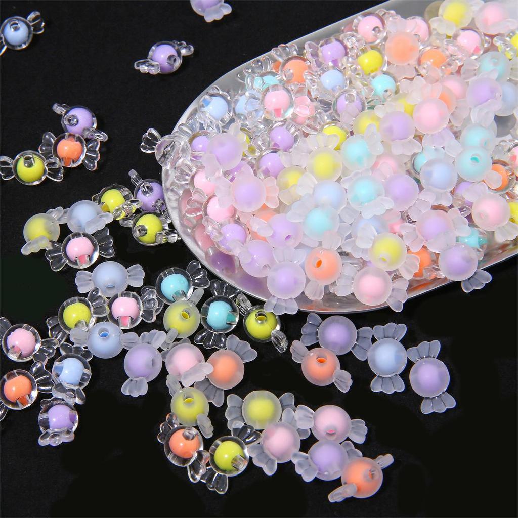 50Pcs 17*9mm Acrylic Candy Beads For Jewelry Making DIY Bracelet Earring Charm Decoration