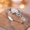 Chic Silver Color Birthstone Ring Celtic Trinity Knot Delicate Heart Engagement Band Promise Ring for Women