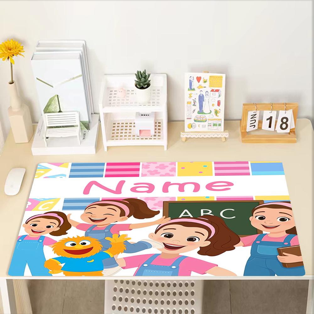 Custom Name Ms. Rachel Theme Mouse Pad, Non Slip Rubber Base, Multifunctional Office & Home Decor, Perfect for Workspace Personalization.