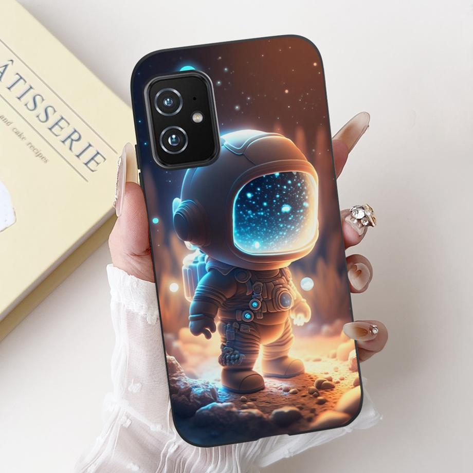 Чехол для ASUS ZENFONE 8 ZS590KS Астронавт Дракон Мультяшные Животные Крутой Стиль Мягкий Силикон Черная Крышка Телефона Для ASUS ZS590KS Сумка