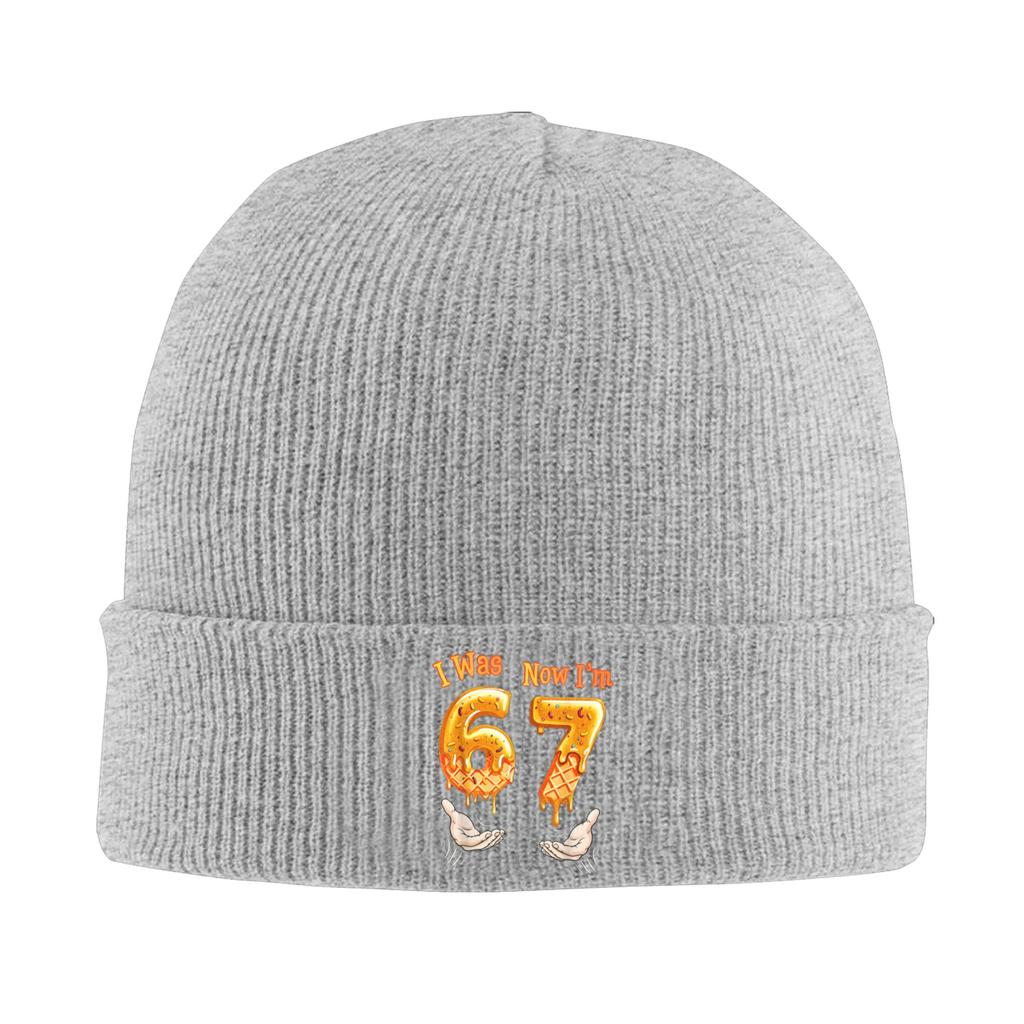 Men Women I was 6 Now Im 7 Year Old Birthday 67 Funny Beanie Hats Casual Knit Hat Spring Outdoor Sport Caps Printed Bonnet Hats