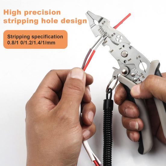 Многофункциональный инструмент для зачистки проводов, щипцы для резки кабеля, плоскогубцы с нескользящей ручкой, плоскогубцы для электрика, инструменты для зачистки кабеля