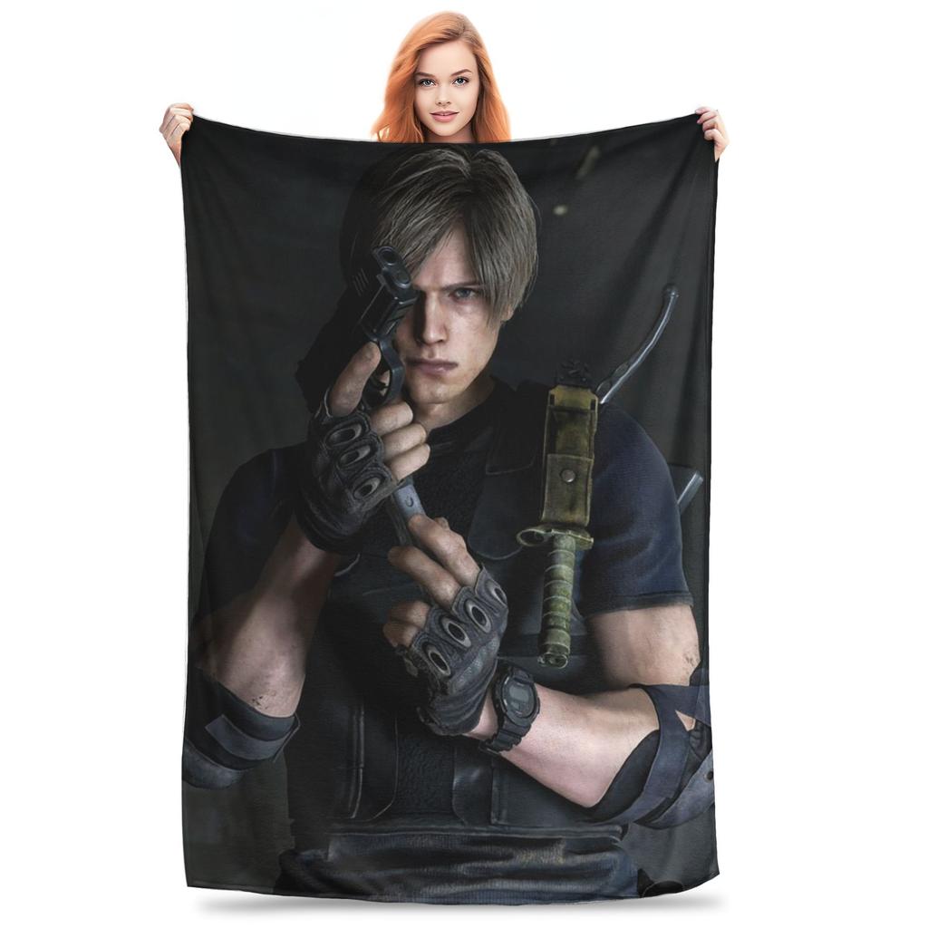 Плед L-Leon Kennedy Игровой Плед Портативный Флисовый Плед для Дивана Постельное Белье Путешествия Пледы Покрывало Одеяло