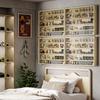 5-Tier Adjustable Wooden Notice Board with Glass Doors. Wood Color. 80x9.5x60cm