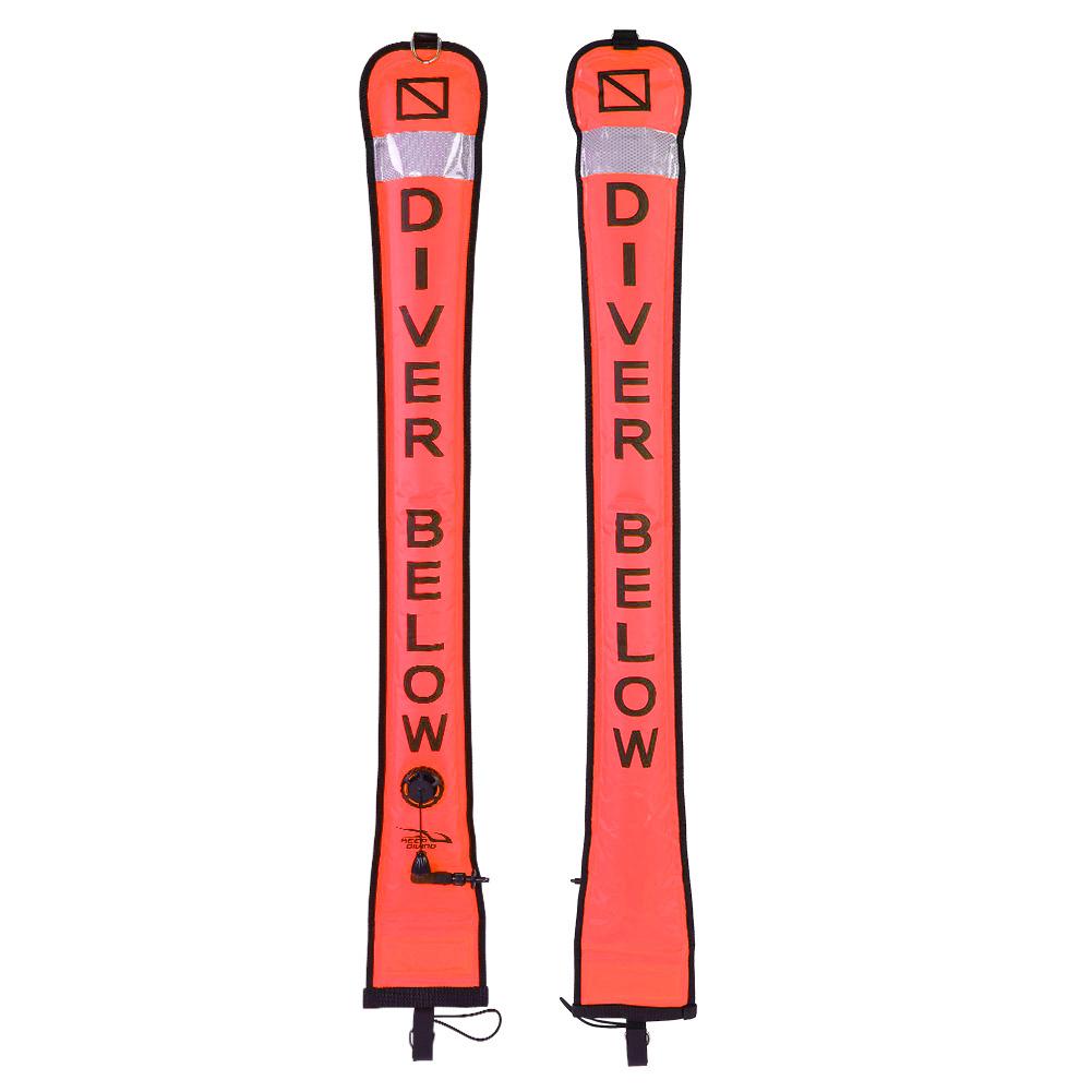 Надувной буй-маркер для дайвинга SMB, сигнальный буй для поверхности, аксессуар(Флуоресцентный оранжевый, 1,2 м)