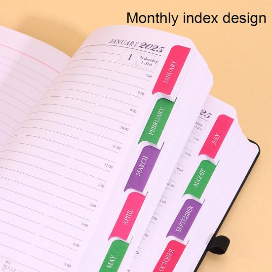 Планировщик дел на 2025 год с держателем для ручки в обложке из искусственной кожи Планировщик на месяц и неделю