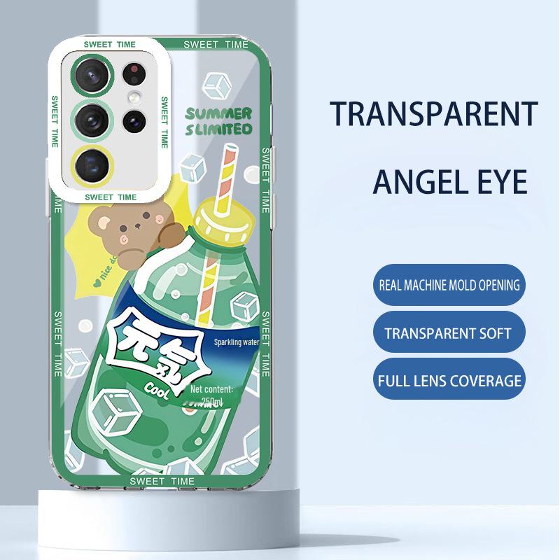 Samsung S21Plus симпатичный мягкий чехол Dingdang A52, Orange Juice 22, прозрачный чехол A32, в комплекте.