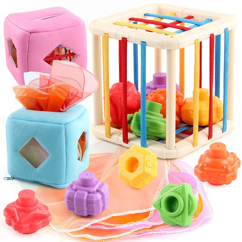 Early Childhood Education 0-3 Years Old Toy Sesele Towel Box Rainbow Stacking Music Educational Early Childhood Education Grasping Toy
